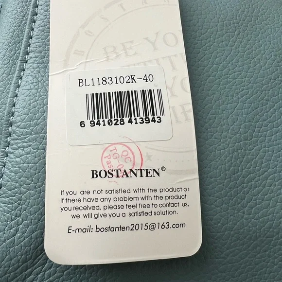 Bostanten Women Blue Leather Hobo Bag Shoulder Strap Tote Large Crossbody NEW - Picture 8 of 10